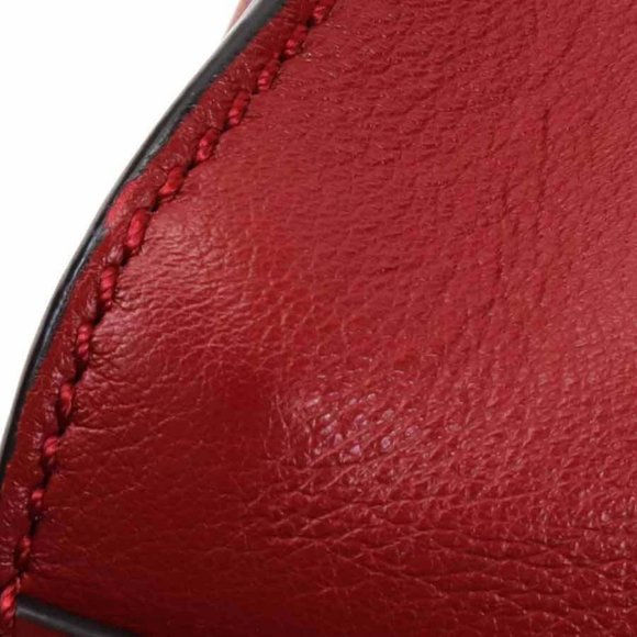 Authentic FENDI Peekaboo Handbag Shoulder Bag Dark Red Leather/Silvertone - Picture 4 of 16